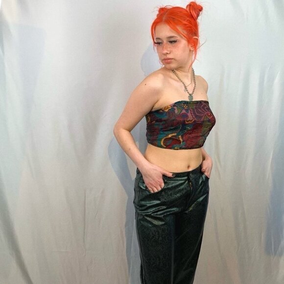 Guess Faux Snakeskin Jacket Vintage 90's Medium - Picture 6 of 14